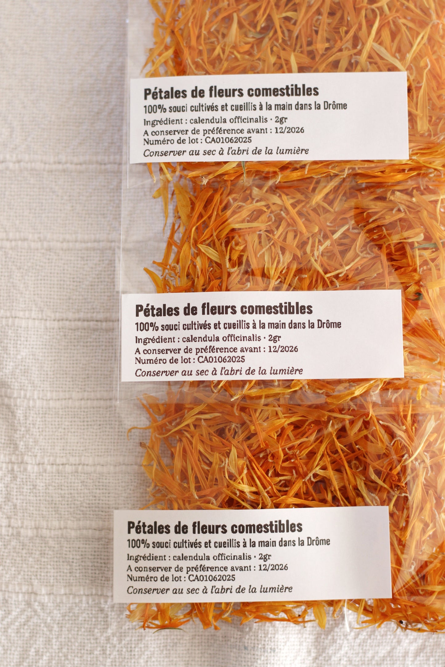 pétales comestible souci jaune orange