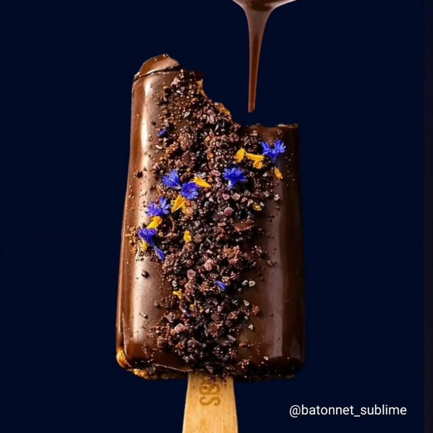 GLACE CHOCOLAT AUX PETALES DE FLEURS