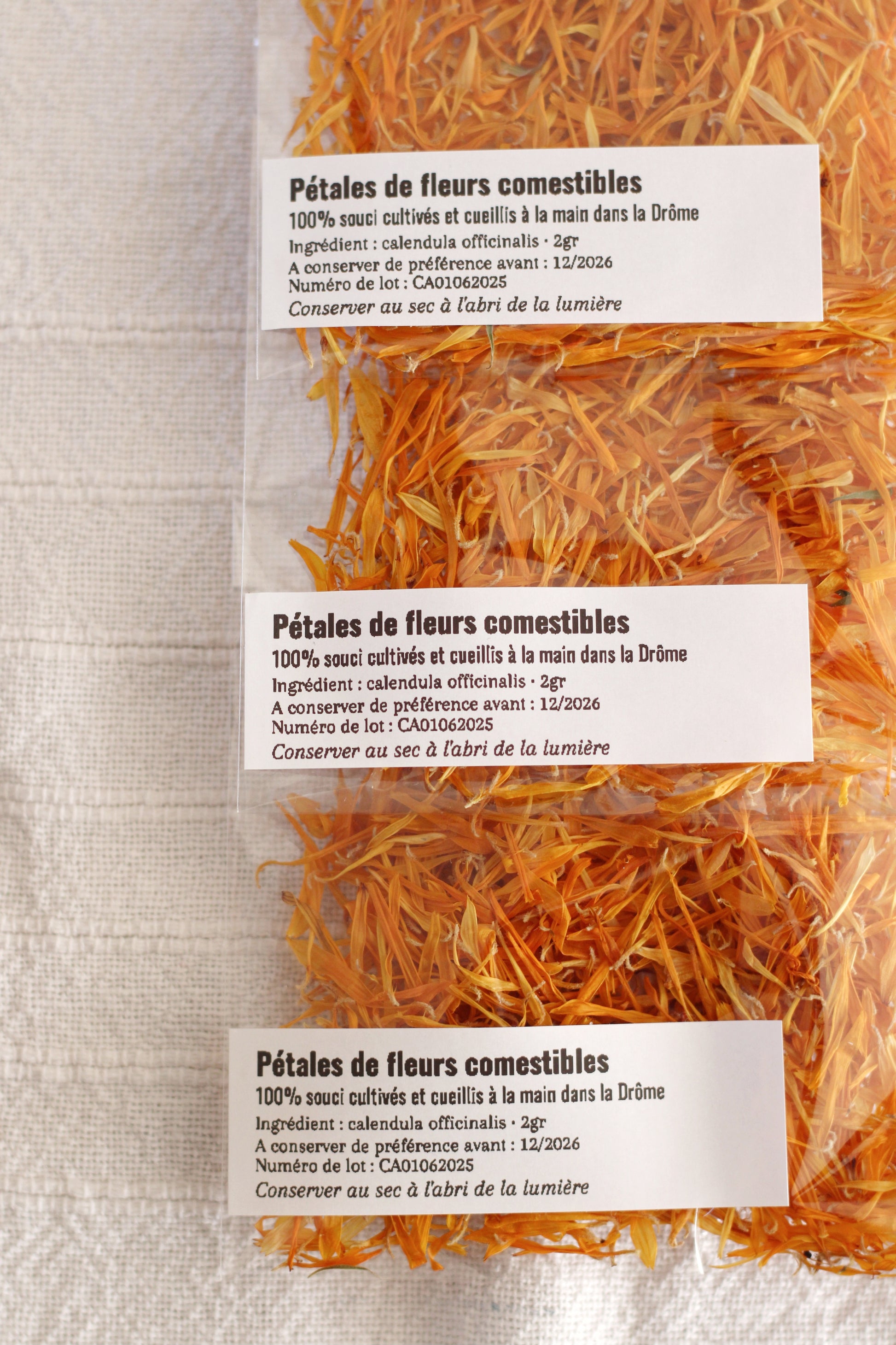 pétales comestible souci jaune orange
