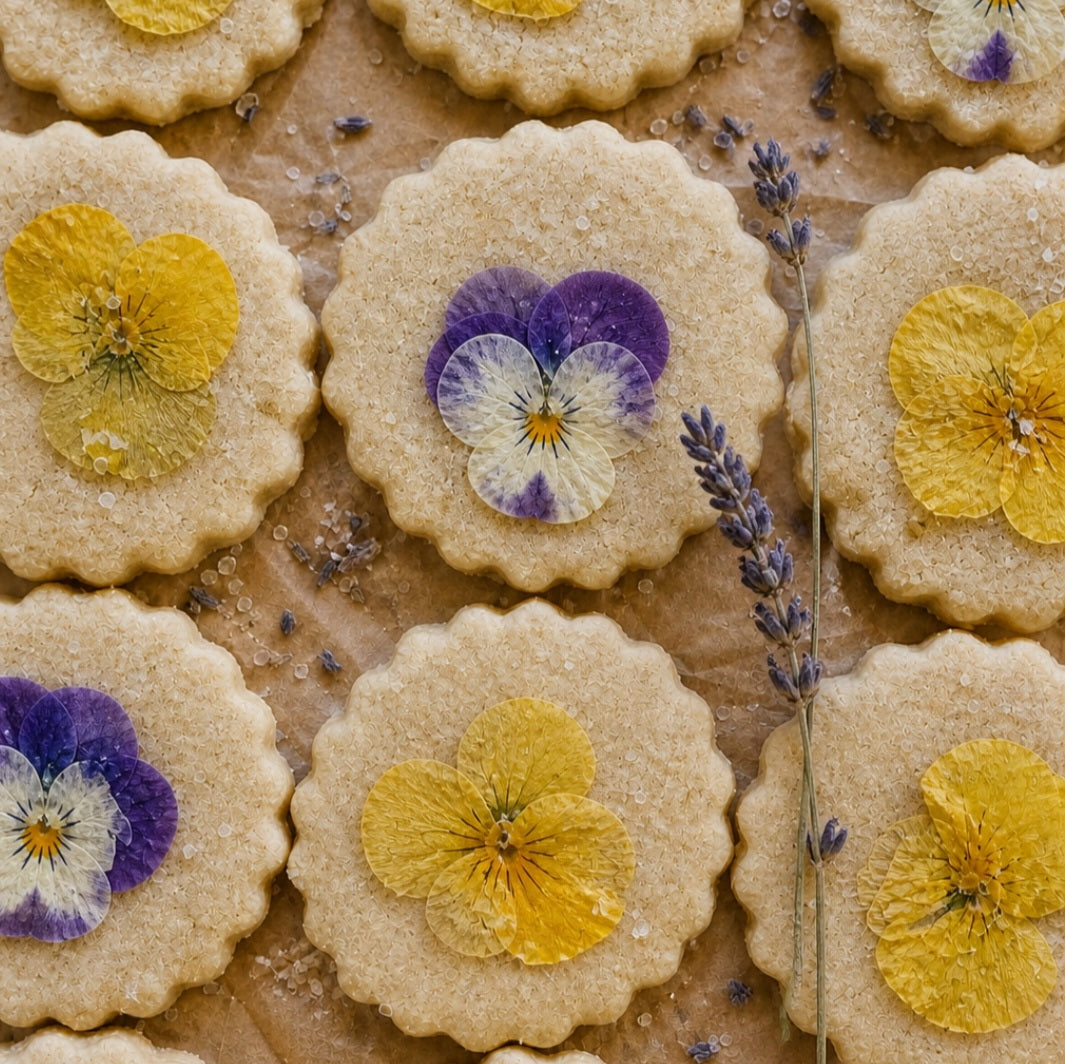 GATEAUX SABLES EN FLEURS PRESSEES