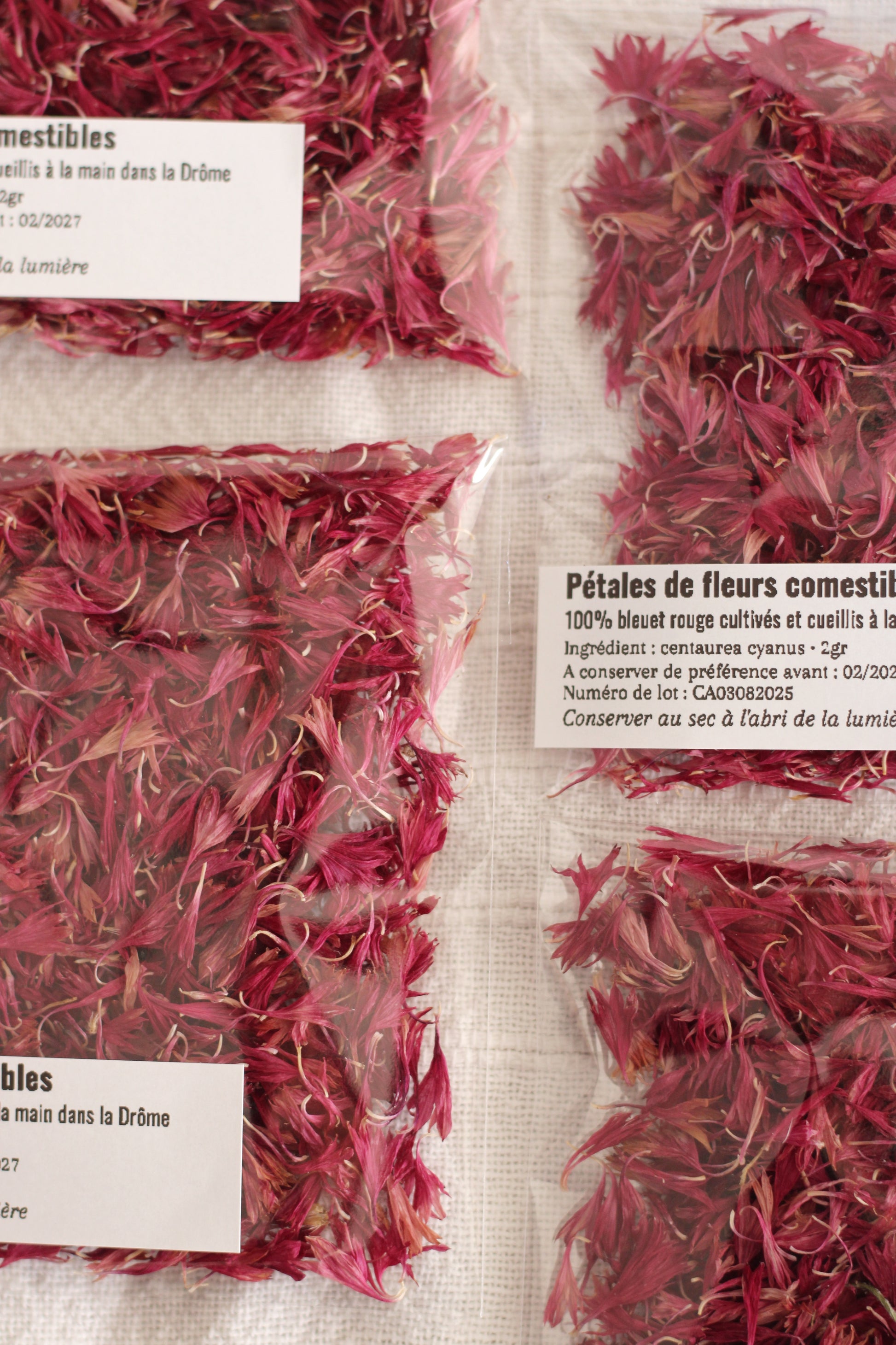 pétales comestible bleuet rouge