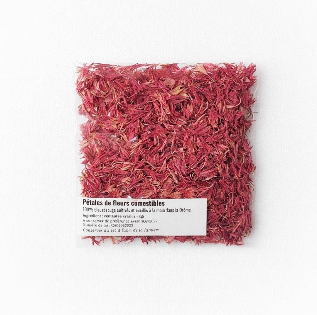 PETALES BLEUET ROUGE COMESTIBLES | Décoration culinaire