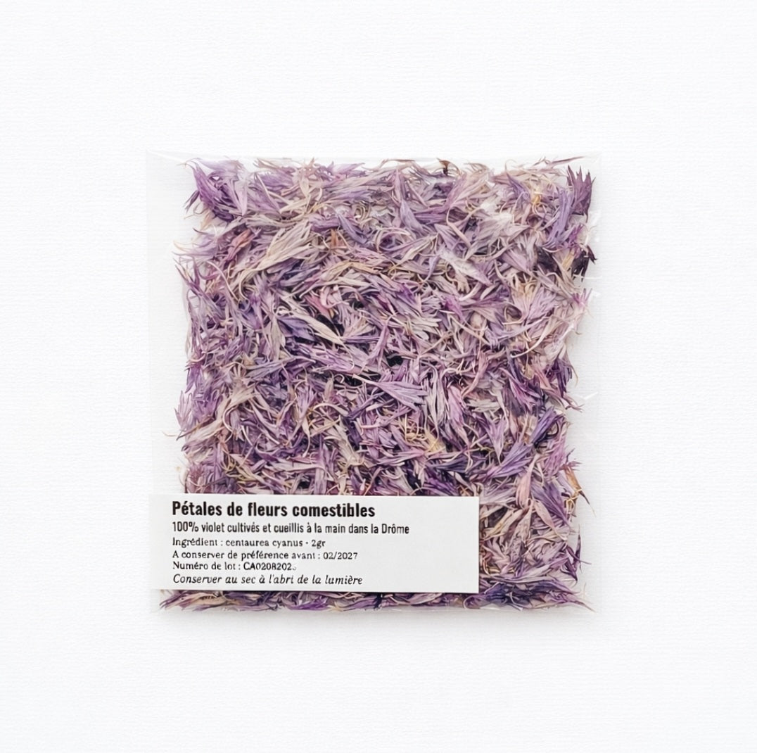PETALES BLEUET VIOLET COMESTIBLES | Décoration culinaire